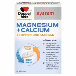 Doppelherz system Magnesium+Calcium+Kupfer und Mangan Tabletten, 60 St