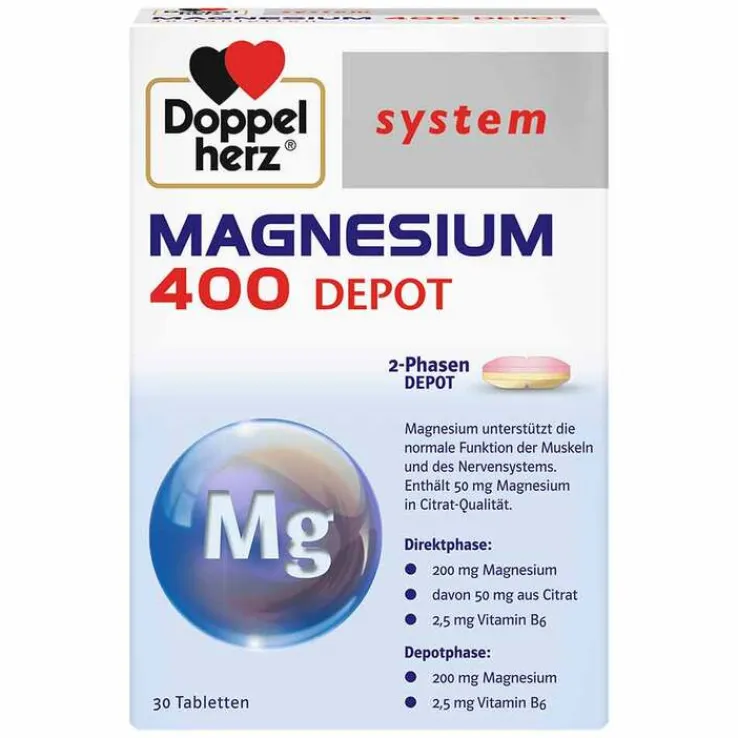 Doppelherz system Magnesium 400 Depot Tabletten, 30 St