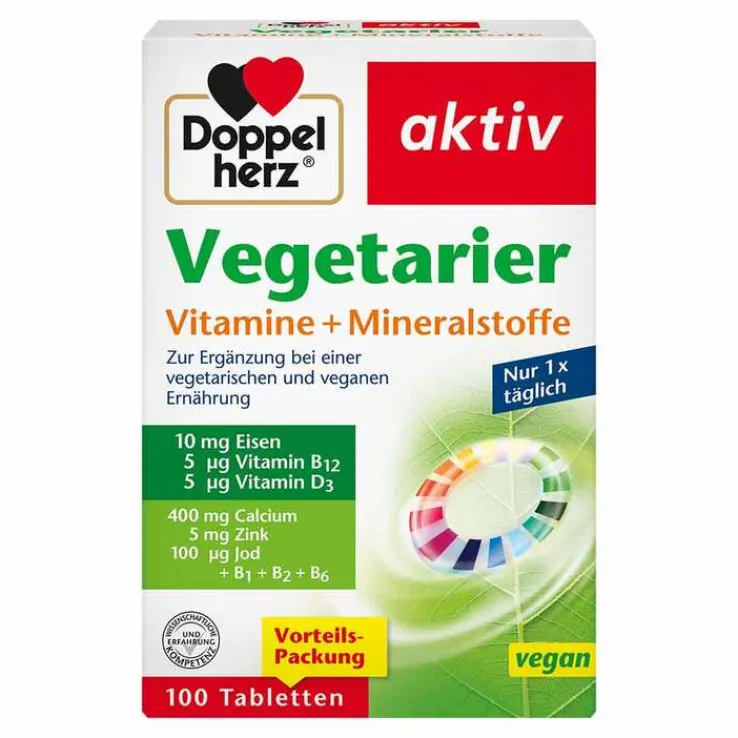 Doppelherz Vegetarier Vitamine + Mineralstoffe aktiv, 100 St