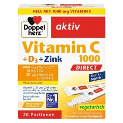 Doppelherz Vitamin C 1000 + D3 + Zink Direct Pellets, 20 St