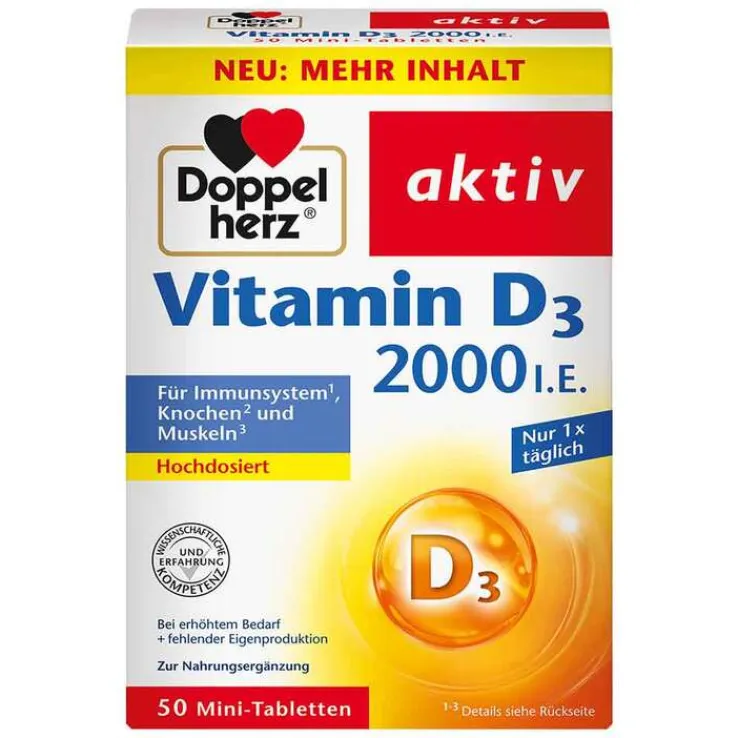 Doppelherz Vitamin D3 2000 I.E. Tabletten, 50 St