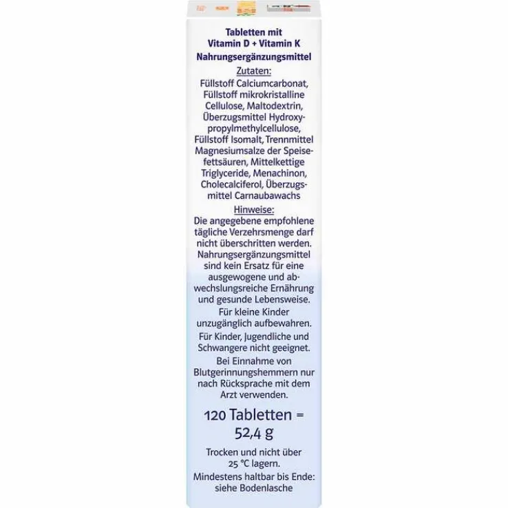 Doppelherz Vitamin D3 2000 + K2 system Tabletten, 120 St