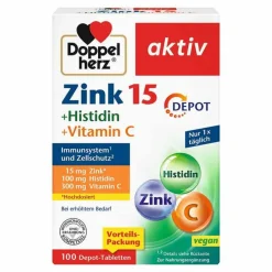 Doppelherz Zink + Histidin + Vitamin C Depot aktiv Tab, 100 St