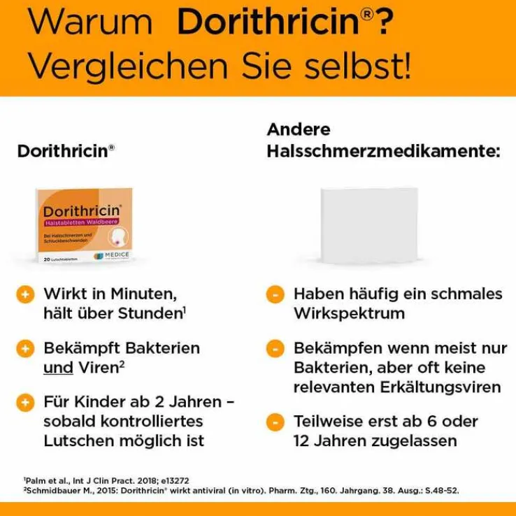 Dorithricin® Halstabletten Waldbeere bei Halsschmerzen, 20 St