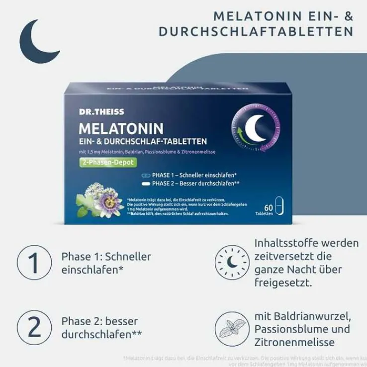 Dr. Theiss Melatonin Ein- & Durchschlaf-Tabletten, 60 St