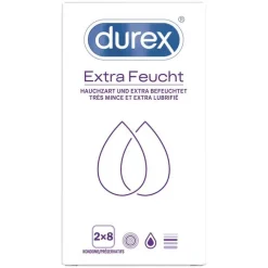 Durex extra feucht Kondome Doppelpack, 2X8 St