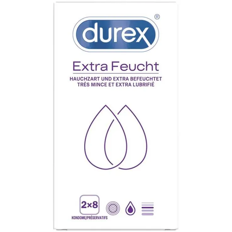 Durex extra feucht Kondome Doppelpack, 2X8 St