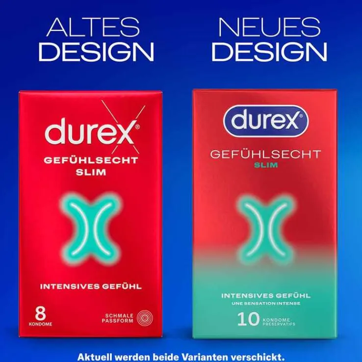 Durex Gefühlsecht Slim Kondome, 10 St