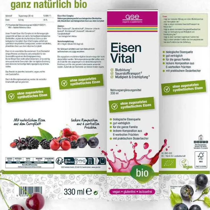 Eisen Vital Complex Bio Flüssigkeit zum Einnehmen, 330 ml