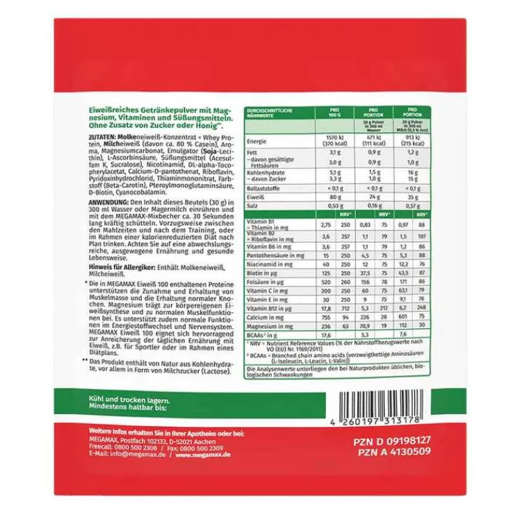 Eiweiss 100 Vanille Megamax Pulver, 30 g