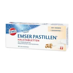 Emser Pastillen Halstabletten mit Ingwer zuckerfrei, 30 St
