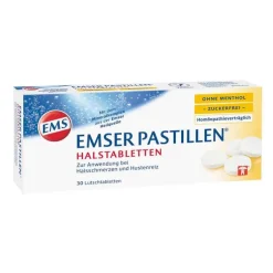 EMSER PASTILLEN® ohne Menthol, zuckerfrei mit Vanille, 30 St
