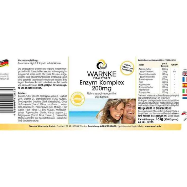 Enzym Komplex 200 mg Kapseln, 250 St