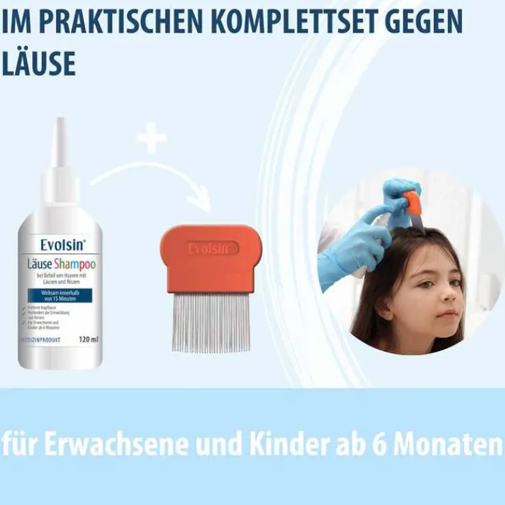 Evolsin Läuseshampoo mit Läusekamm, 120 ml