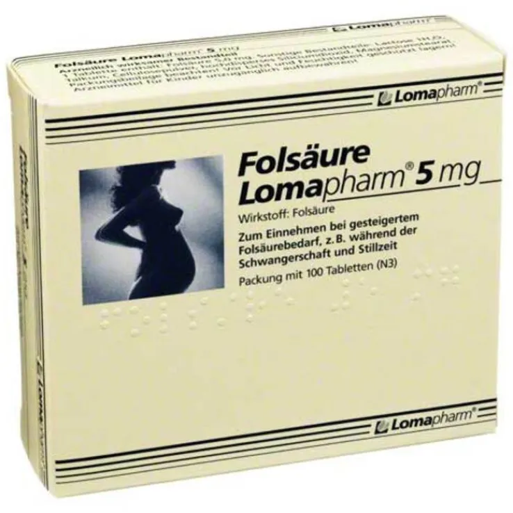 Folsäure Lomapharm 5 mg Tabletten, 100 St