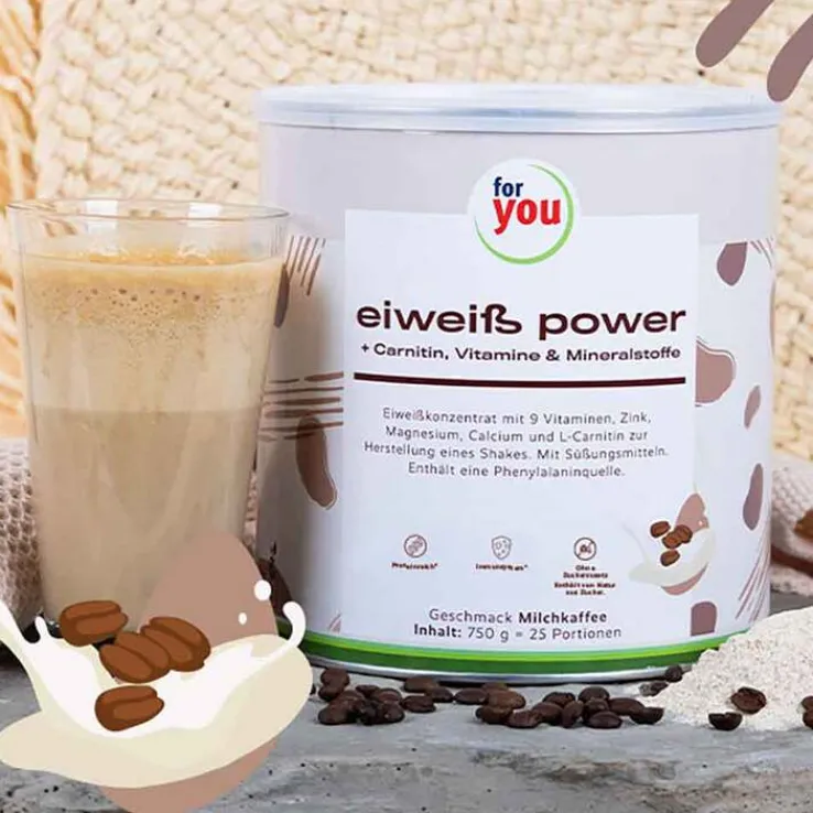 For You Eiweiß Power Milchkaffee, 750 g