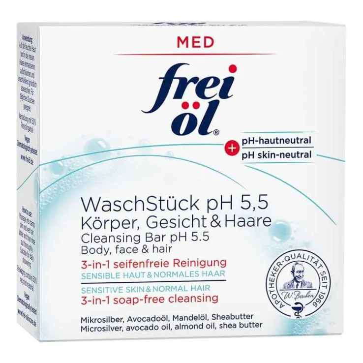 Frei Öl Waschstück pH 5,5 Körper Gesicht Haare, 90 g