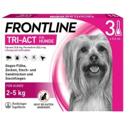 FRONTLINE TRI-ACT® gegen Zecke, Floh und fliegende Insekten bei Hunden (2-5kg), 3 St