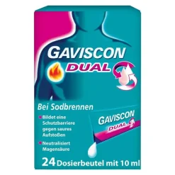 GAVISCON® Dual Suspension mit Zweifachwirkung gegen Sodbrennen, 24X10 ml