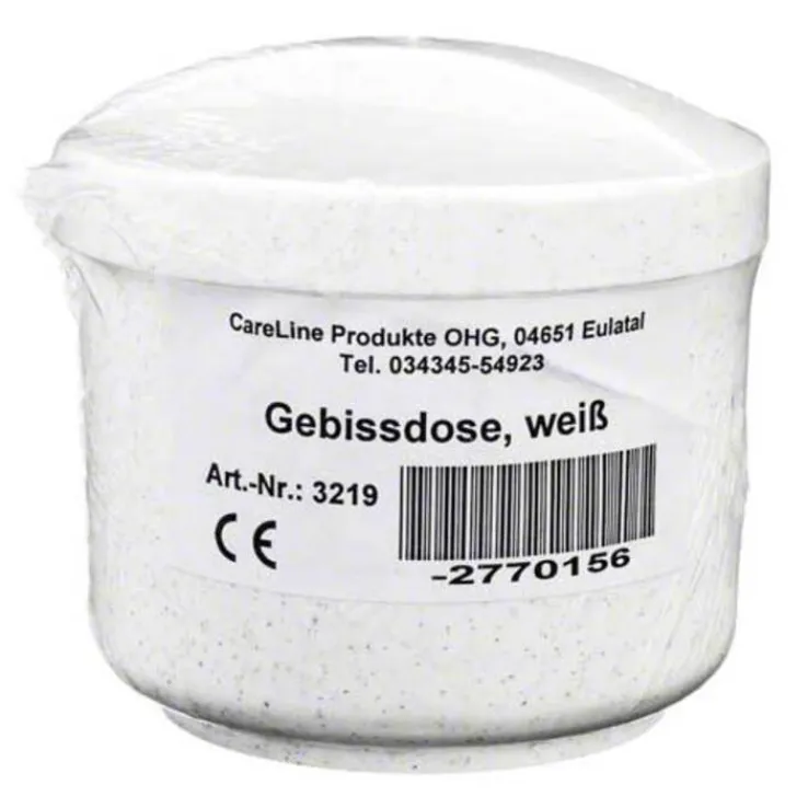 Gebissdose weiß mit Einsatz und Deckel, 1 St