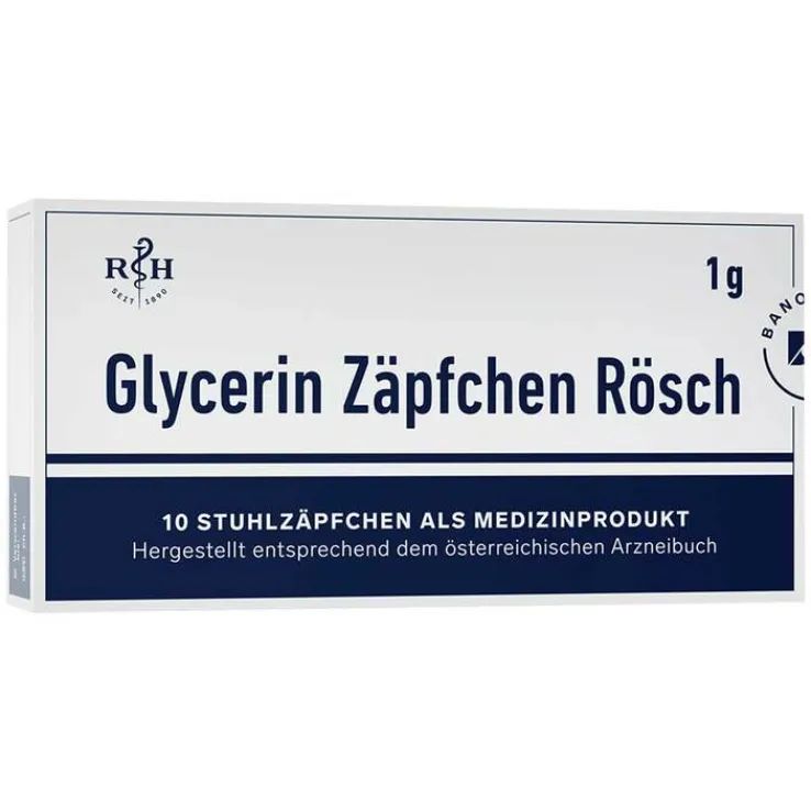 Glycerin Zäpfchen Rösch 1 g gegen Verstopfung, 10 St
