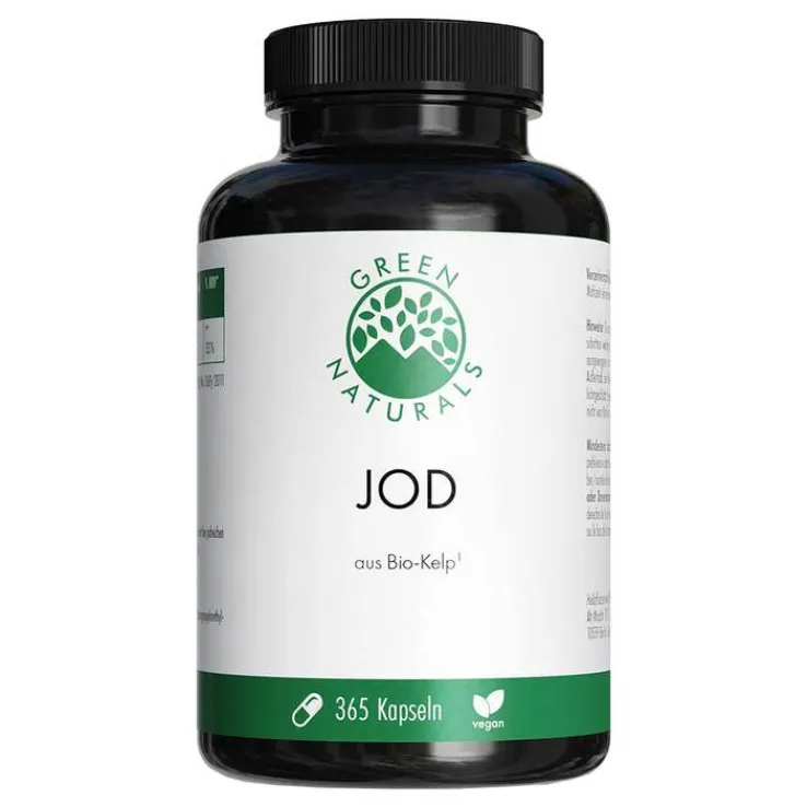 Green Naturals Jod aus Bio-Kelp 200 µg Kapseln, 365 St