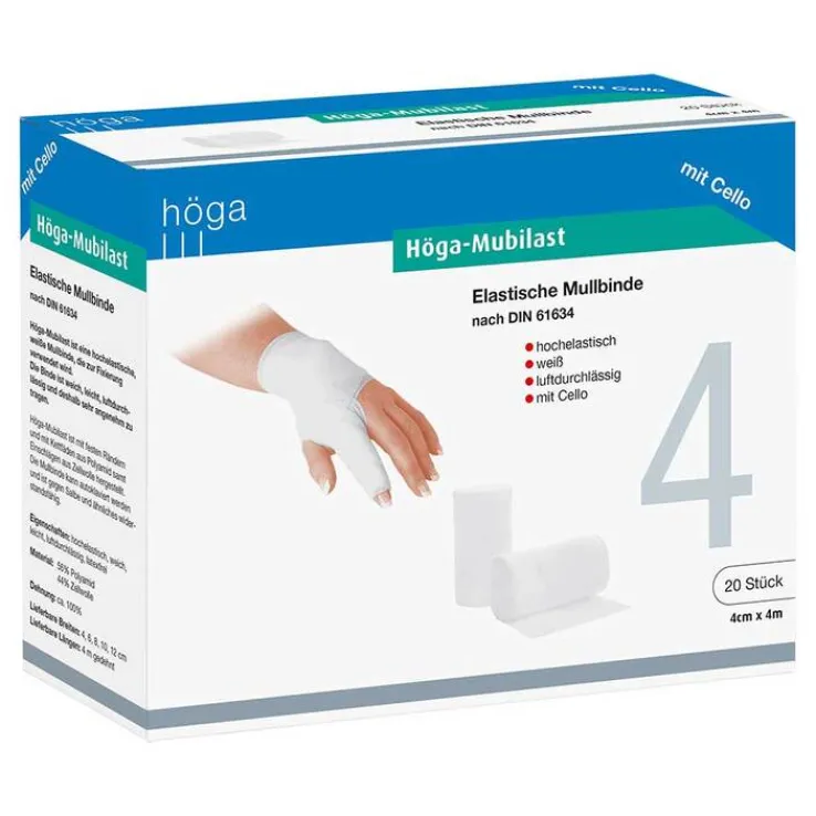 Höga Mubilast Fixierbinde 4cmx4m mit Cellophan, 1 St