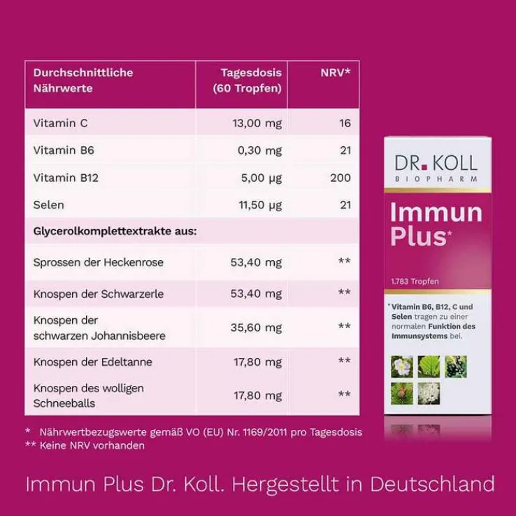 Immun Plus Dr. Koll Gemmo Komplex Vit.B6 B12 Selen, 50 ml