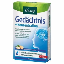 Kneipp Gedächtnis + Konzentration Kapseln, 30 St