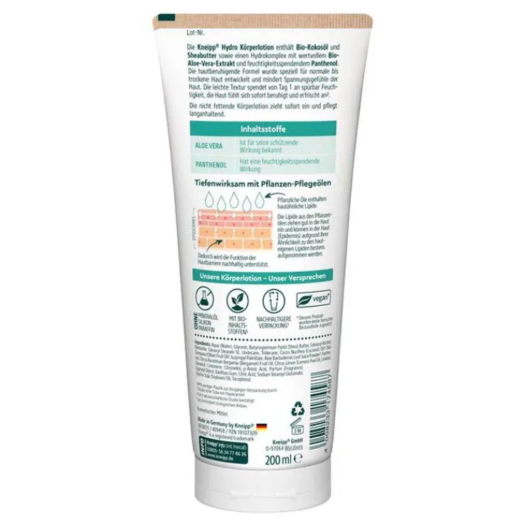 Kneipp Hydro Körperlotion Aloe Vera, 200 ml