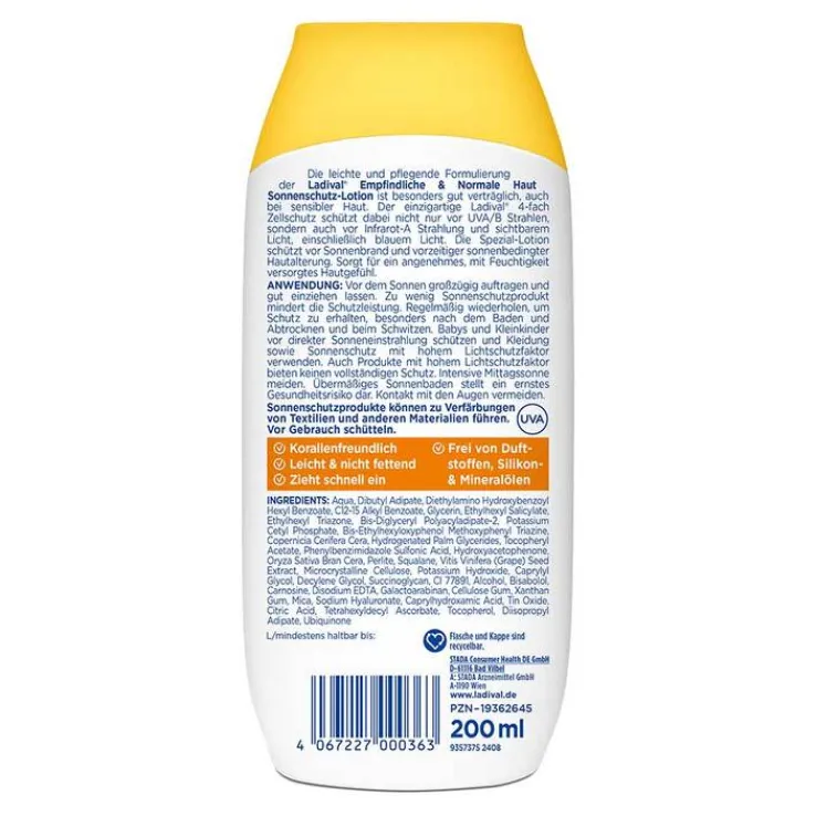 Ladival empfindliche & normale Haut Lotion LSF 50 + , 200 ml