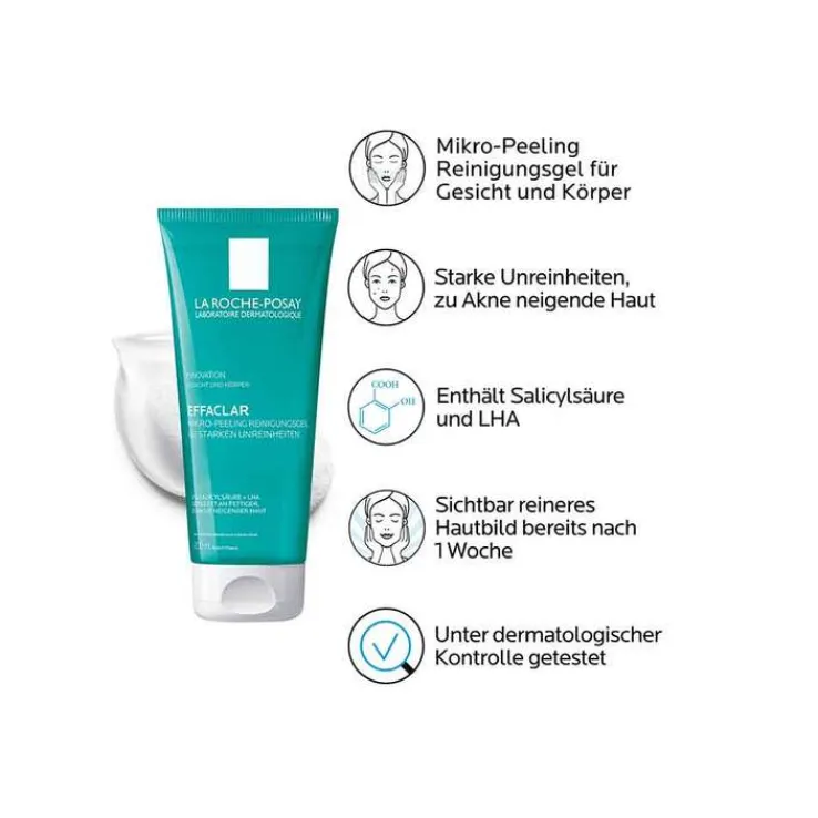 La Roche Posay Effaclar Mikro-Peeling Reinigungsgel, 200 ml