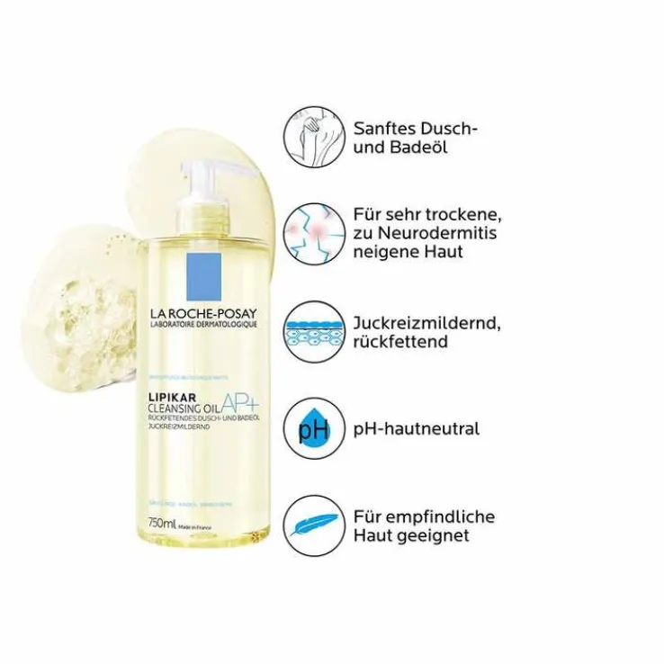 La Roche-Posay Lipikar Dusch- und Badeöl AP + , 750 ml