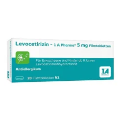 Levocetirizin – 1 A Pharma® 5 mg Filmtabletten, 20 St