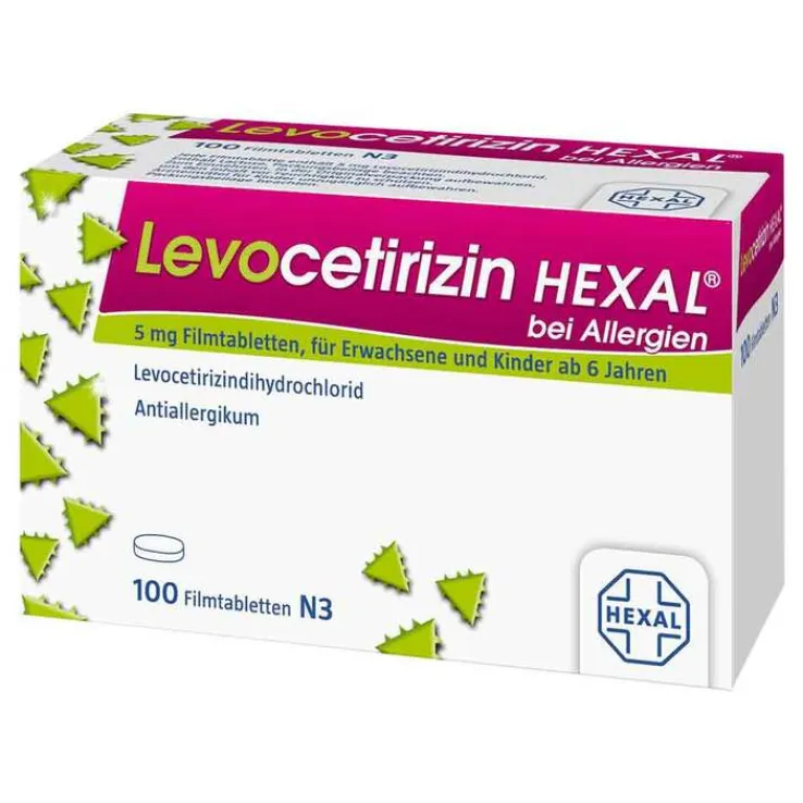 Levocetirizin Hexal bei Allergien 5 mg Filmtabletten , 100 St