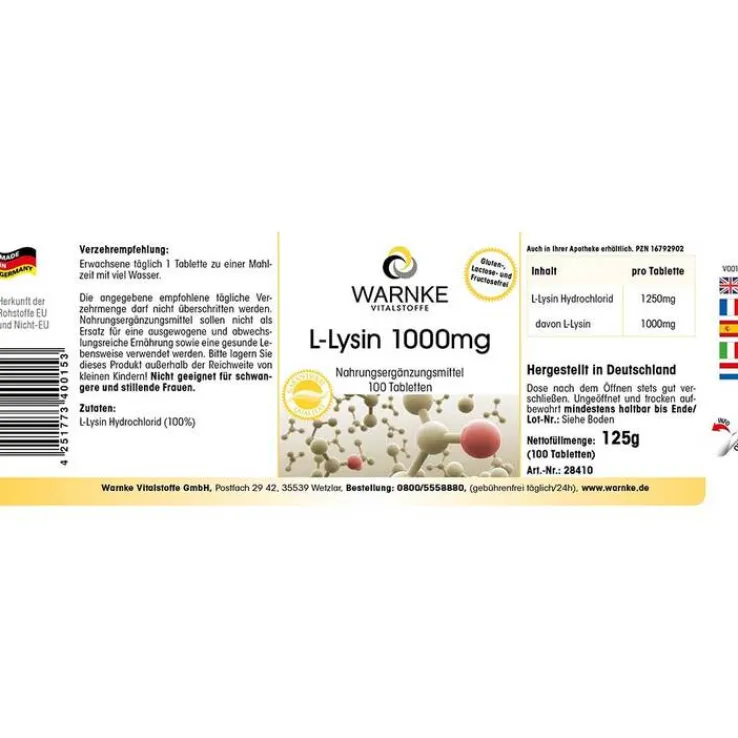 L-Lysin 1000 mg Tabletten, 100 St
