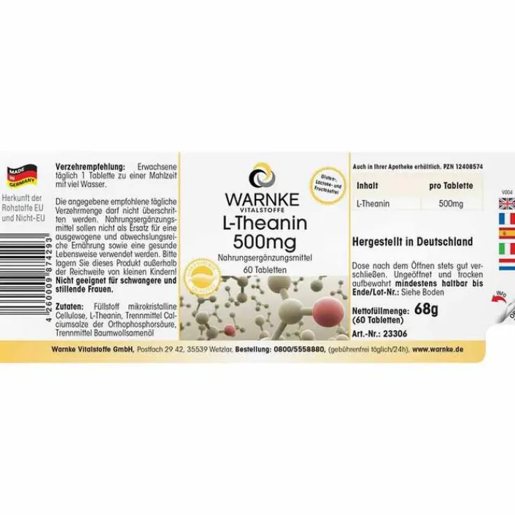 L-Theanin 500 mg Tabletten, 60 St