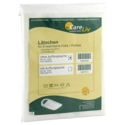 Lätzchen Erwachsene Folie / Frottee weiß mit Klettband, 1 St
