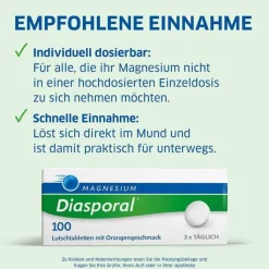 Magnesium Diasporal 100 Lutschtabletten, 100 St