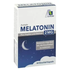 Melatonin 2 mg plus Hopfen und Melisse Kapseln, 60 St