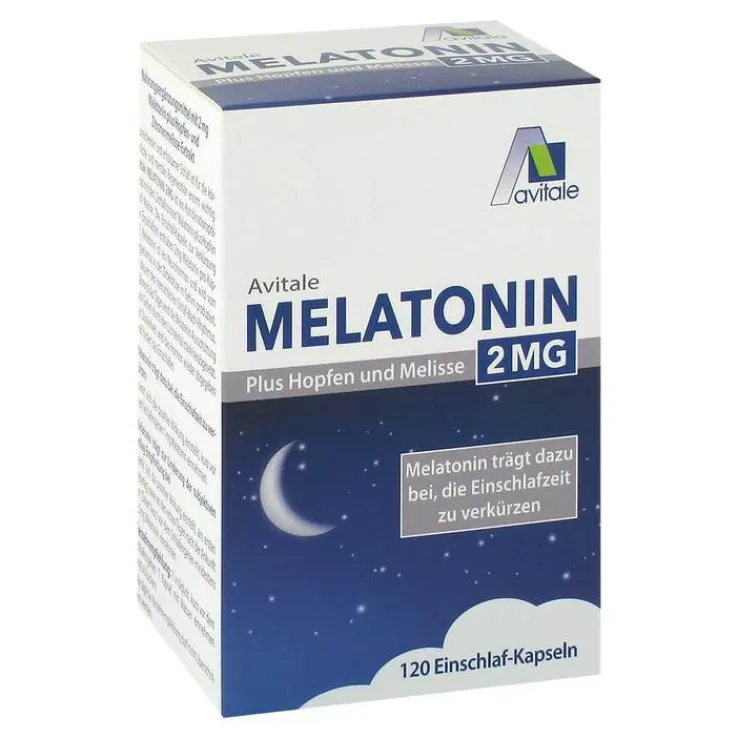 Melatonin 2 mg plus Hopfen und Melisse Kapseln, 120 St