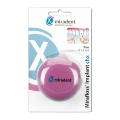 Miradent Zahnseide Mirafloss Implant chx fine, 50X15 cm