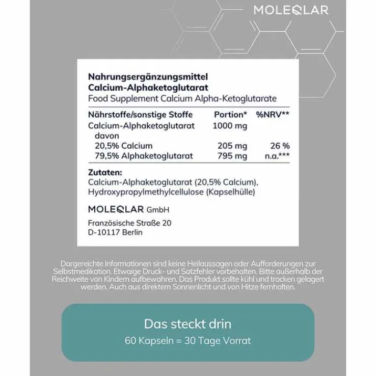 Moleqlar Caakg Calcium-Alphaketoglutarate Kapseln, 60 St