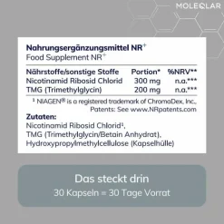 Moleqlar Longevity NR + Nicotinamid Kapseln, 30 St