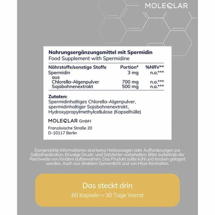 Moleqlar Spermidin Kapseln, 60 St