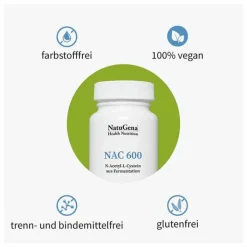 NAC 600 N-Acetyl-L-Cystein aus Fermentation Kapseln , 90 St