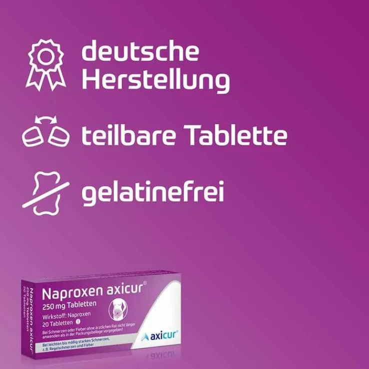 Naproxen axicur® 250 mg Tabletten, 20 St