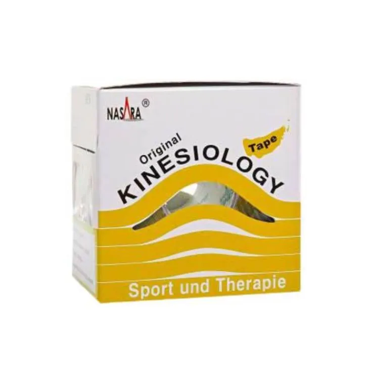 Nasara Kinesio Tape 5 cm x 5 m gelb inkl.Spenderbox, 1 St