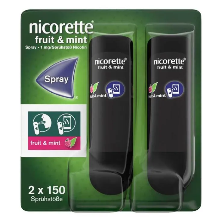 Nicorette Fruit & Mint Spray 1 mg / Sprühstoß Nfc, 2 St