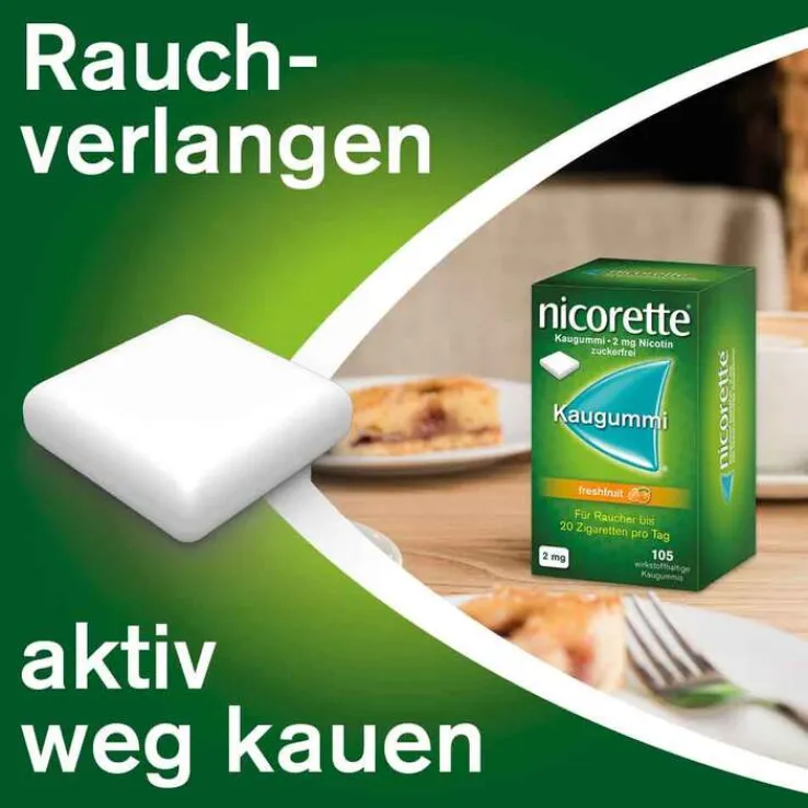 nicorette Kaugummi freshfruit, 2 mg Nikotin, 105 St